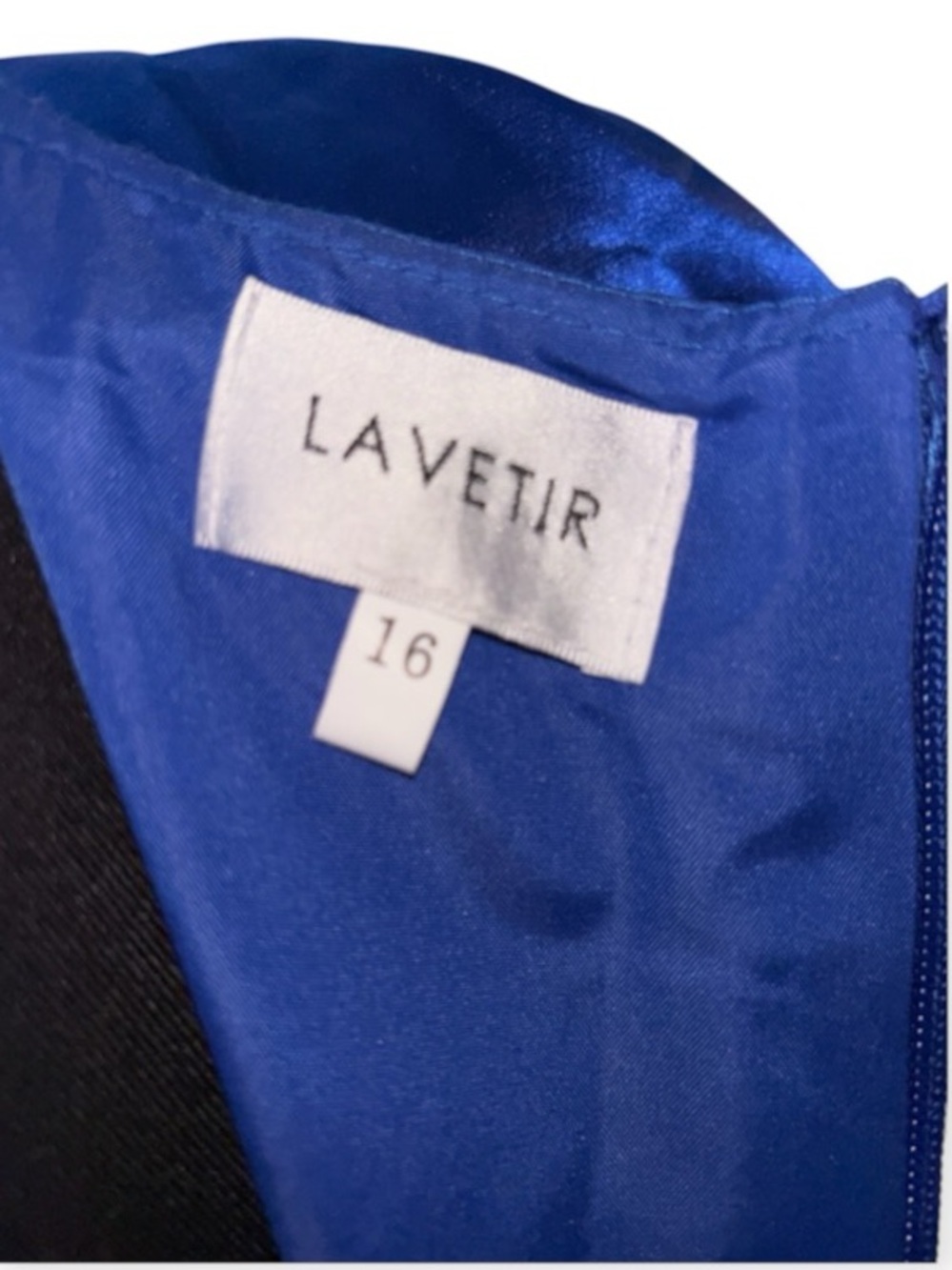 Royal Blue Satin Maxi Dress w/ Tie Front, P2P:21”, L:62”, NWT - Picture 8 of 10